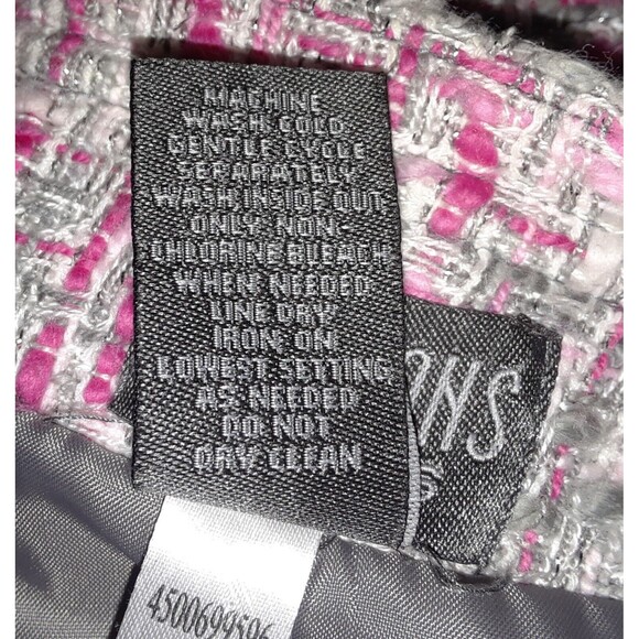 Chico's Tweed Jacket Size 3 Fringed Trim - Picture 6 of 7